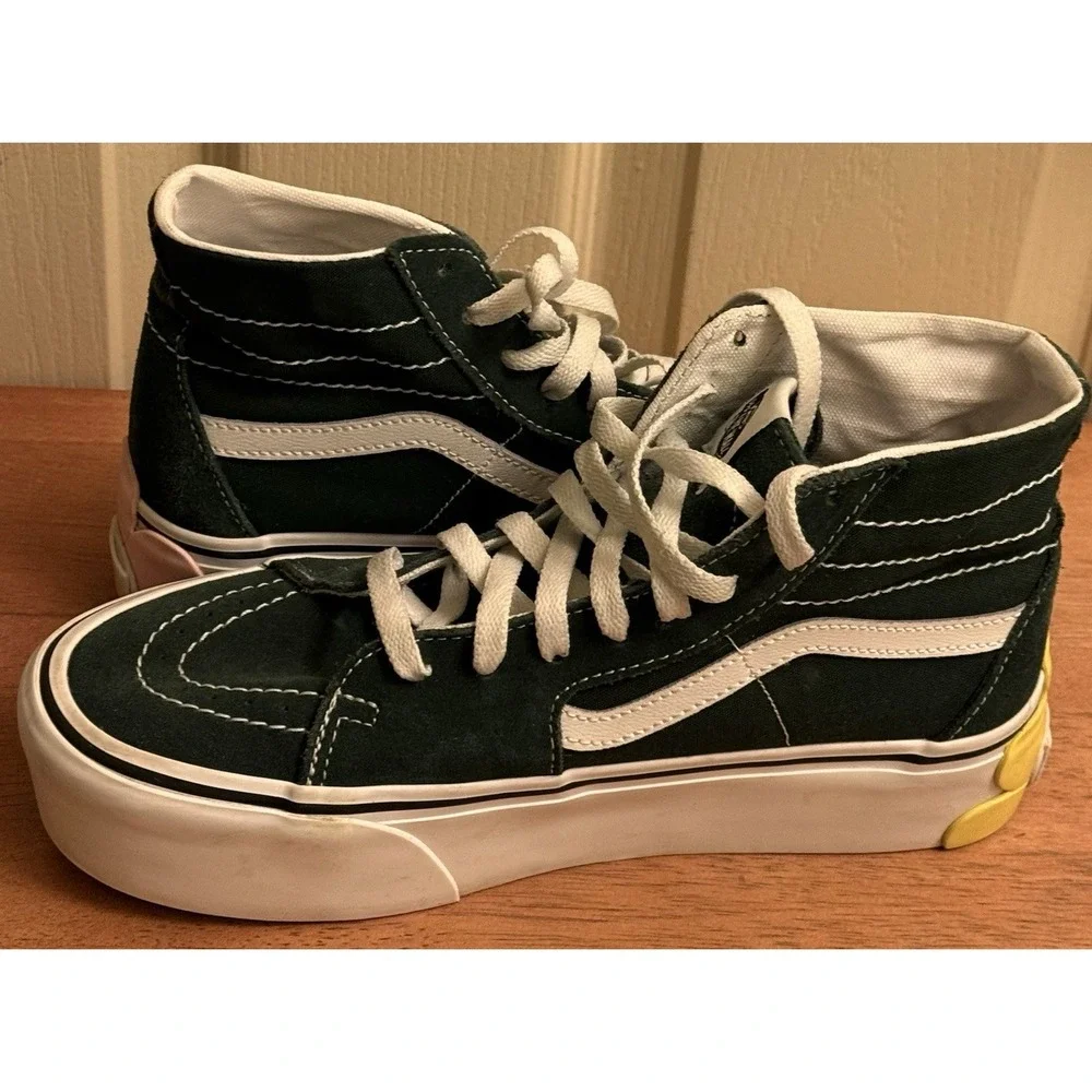 VANS SK8-HI‎ TAPERED STACKFORM OSF SHOE Canvas Dark Green Floral Men's 8 Wms 9.5